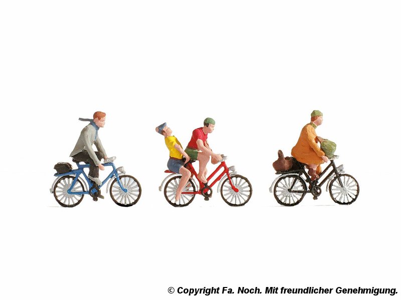 Noch Figuren Spur N Fahrradfahrer mit Fahrrädern