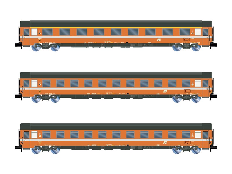 Arnold Personenwagen-Set FS Reisezugwagen UIC-Z 3-teilig Epoche IV - V HN4395