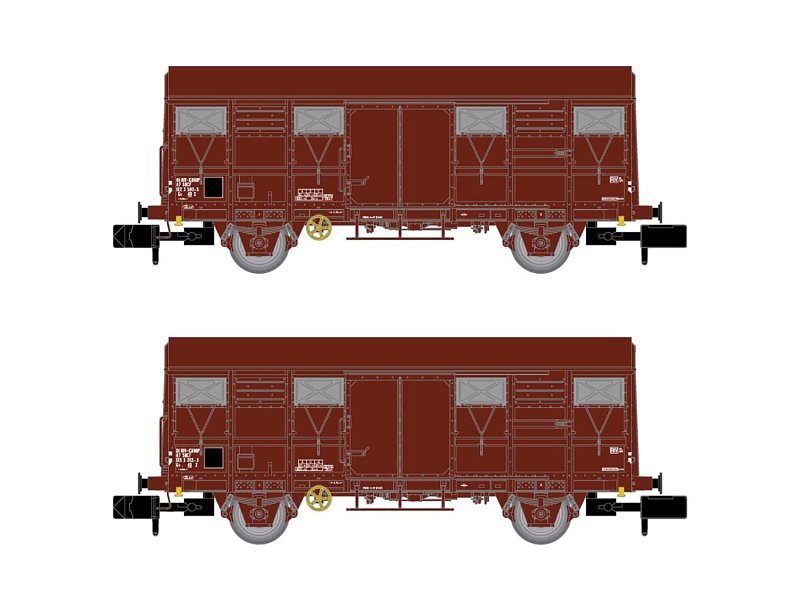 Arnold gedeckte Güterwagen SNCF G4 2-teilig Ep.: IV HN6516