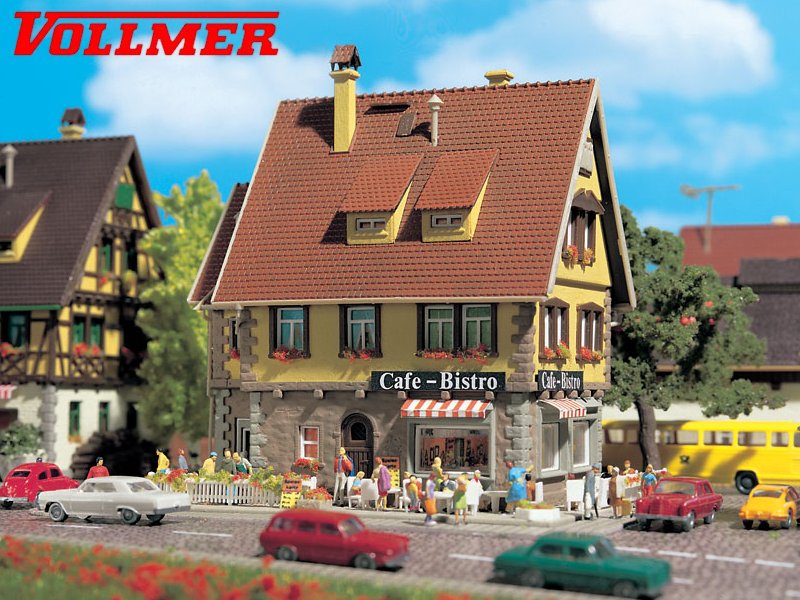 Vollmer Bausatz Cafe-Bistro beleuchtet Spur N 7695