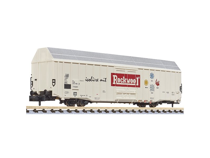 Liliput N großräumiger Güterwagen DB "Rockwool" Bauart Hbbks Ep.: VI L265802