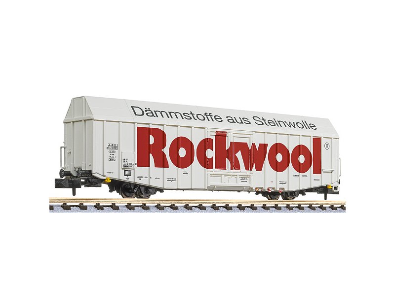 Liliput N großräumiger Güterwagen DB "Rockwool" Bauart Hbbks Ep.: VI L265814