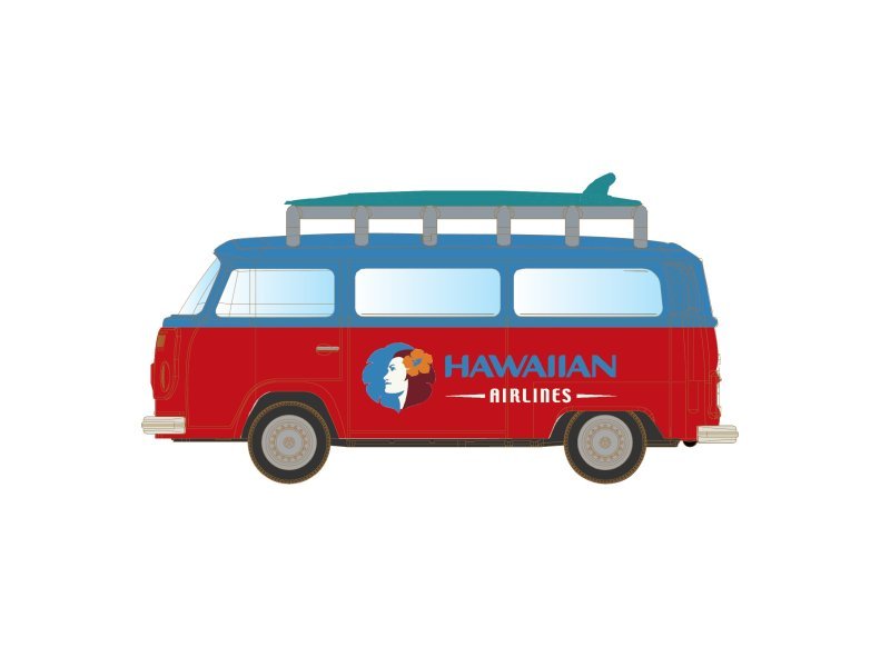 Lemke Minis Volkswagen VW T2 Bus Surfing mit Surfbrett Spur N 1:160 LC3923