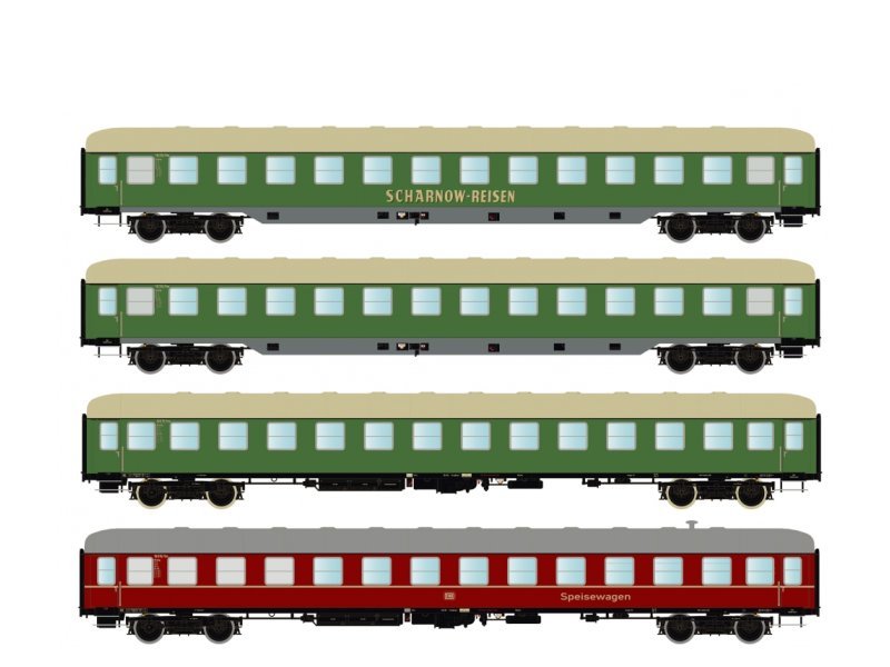 Hobbytrain Personenwagen-Set Scharnow DB Ep.IIIb 4-teilig H22203