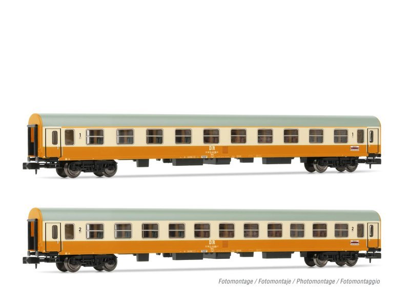Arnold Reisezugwagen Set DR orange beige 1x Ame 1x Bme HN4370