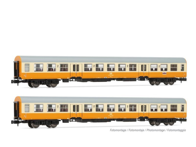 Arnold Reisezugwagen Set DR orange beige 2x Bmhe HN4371