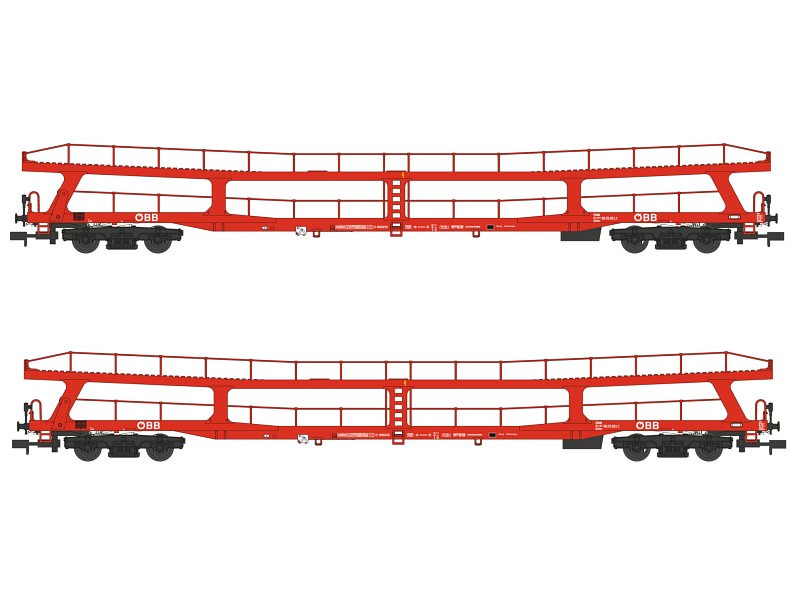 Hobbytrain Autotransporter ÖBB >DDm 98-70 verkehrsrot Ep. VI 2-teilig H24611
