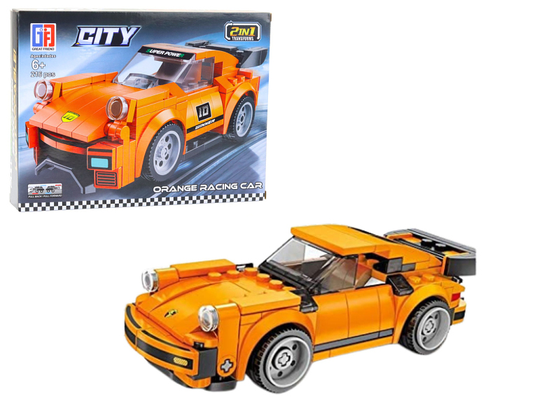 Lean Toys Bausteineset Orange Racing Car 216 Teile 23562_1