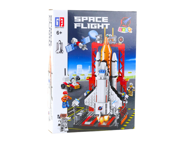 Lean Toys Bausteineset Raumschiff mit Raketenstation 512 Teile 23563