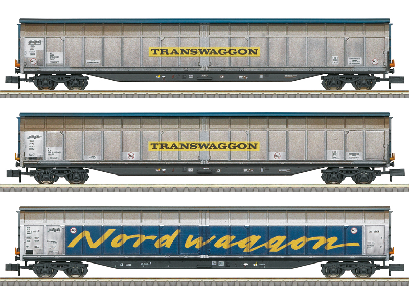 Minitrix Güterwagen-Set Schiebewandwagen „Transwaggon“ DB AG Ep. V 3-teilig 18297