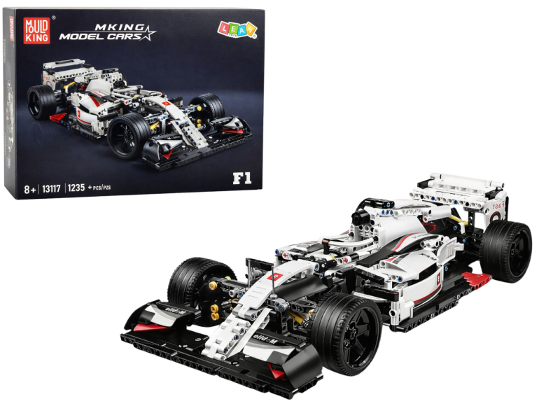 Mould King Bausteineset F1-Rennwagen weiß / rot 1235 Teile 13117