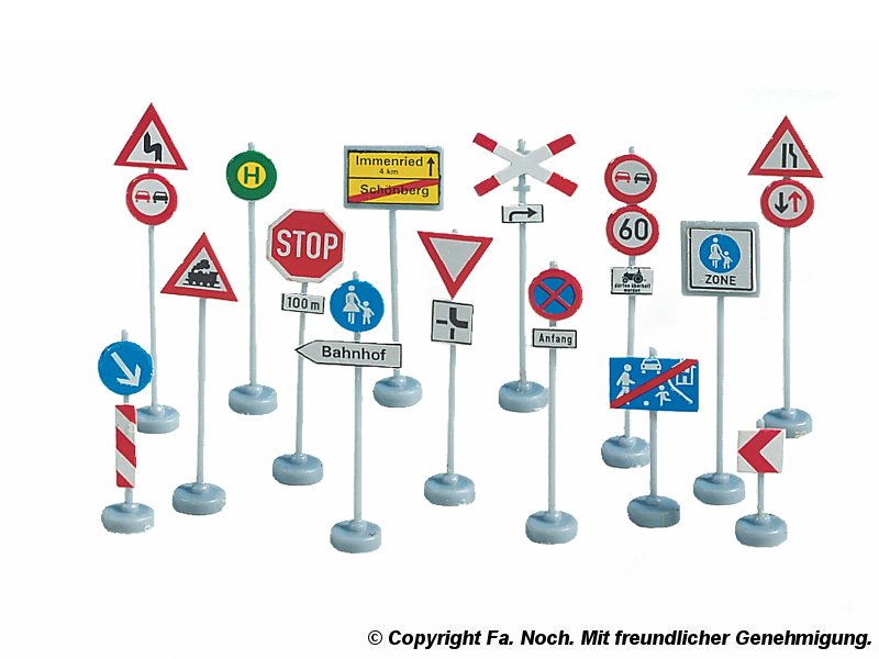 Noch Straße Fahrbahn Verkehrszeichen Bausatz