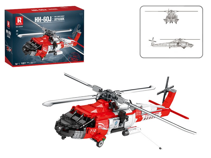Reobrix Bausteineset Helicopter HH-60J Jayhawk 1137 Teile 33026