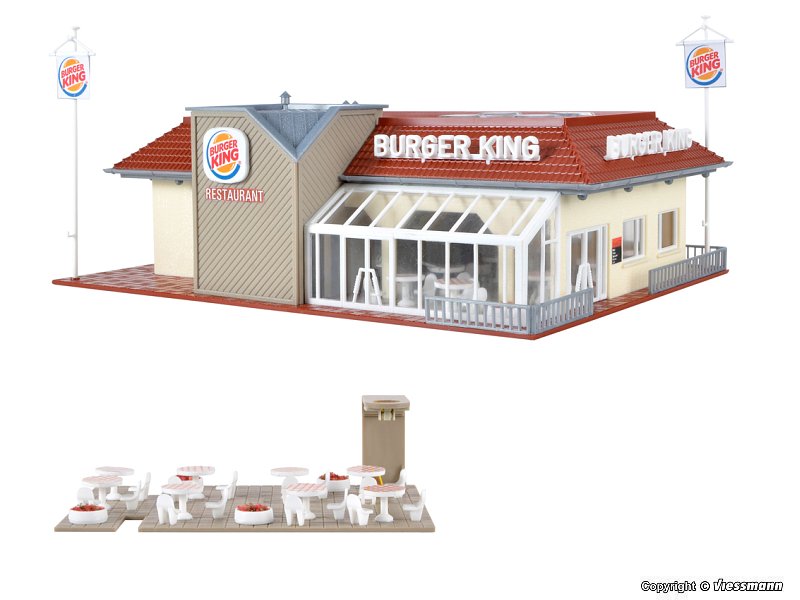 Vollmer H0 Burger King Schnellrestaurant mit Beleuchtung Bausatz 43632