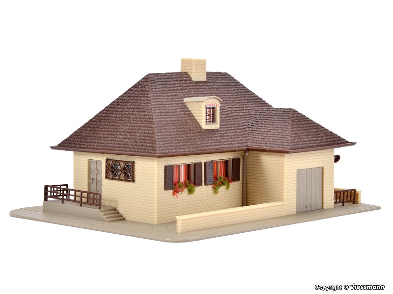 Vollmer H0 Einfamilienhaus beige Bausatz 43719